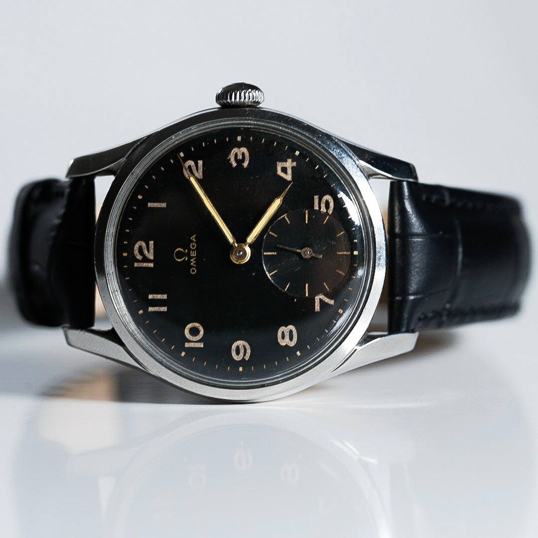 1950 Vintage Omega Sub Second Black Dial